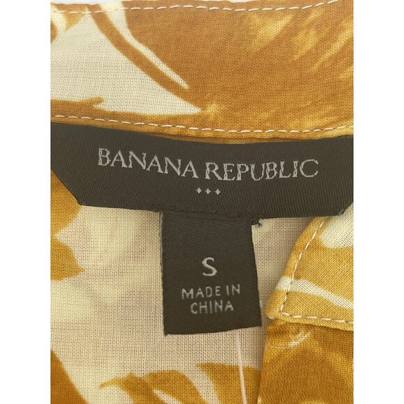 Banana Republic Women's Yellow Floral Blouse Size S - Picture 3 of 9
